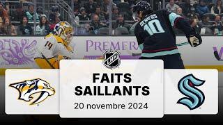 Predators vs Kraken 20/11/24 | Faits saillants