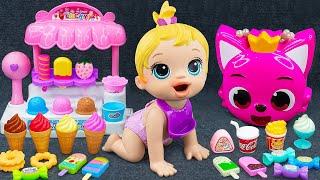 95 Minutes Satisfying Pinkfong Ice Cream Playset Collection Unboxing, Cash Register ASMR | Lana Toys