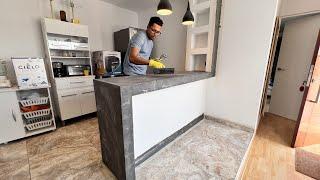 hacer una barra comedor para cocina pequeña explicado paso a paso en paneles de yeso drywall