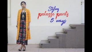 1 Palazzo Pant Styled In 5 Ways। Palazzo Styling Ideas : 5 Ways To Style 1 Palazzo Pant