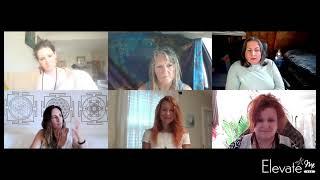 Divine feminine round table with magenta pixie and guests