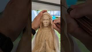 Update on the Mary statue! #wip #woodcarving #sculpture #woodart