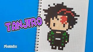 COMO DIBUJAR A TANJIRO KAMADO DE KIMETSU NO YAIBA EN PIXEL ART - PIXELADOS