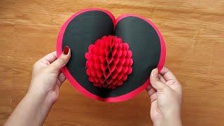 DIY Valentine Pop up Card - 3D Heart Pop up Card - Pop Up Card Tutorial -Paper Crafts