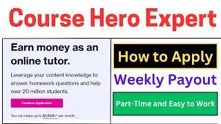 Course Hero Expert Hiring Process | Earn money as a student | Weekly Payout  #coursehero