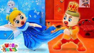 HOT VS COLD ROOM Challenge | Fire Prince VS Frozen Elsa Princess | Brother on Fire VS Icy Sister