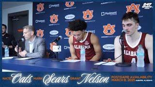 Alabama HC Nate Oats + PG Mark Sears + C Grant Nelson | Auburn win