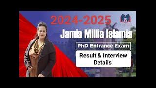 JMI PhD Entrance Exam Result & Interview Information ll2024-2025 #ugcnetjrf2024