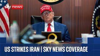 US warplanes strike three nuclear sites in Iran | Sky News coverage