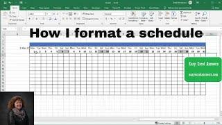 How I format a schedule in Excel