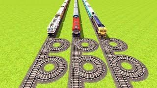 THREE TRAINS VS CRAZY TRIPLE ATTACK OF THE DOUBLE LOOP 360° CIRCLE ▶️ Train Simulator | CrazyRails