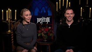 "NOSFERATU" Stars Lily-Rose Depp & Nicholas Hoult talk vampire love-triangles, physicality.