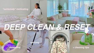 extreme DEEP CLEAN MOTIVATION 2025  cleaning ESSENTIALS + RESET routine + tips for ENTIRE apartment