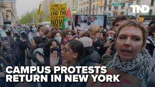 Pro-Palestine protests disrupt New York campuses once again, prompt arrests