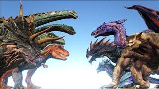 ALL DINOSAURS vs ALL FANTASY Creatures in ARK | Cantex