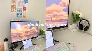 DESK SET UP + TOUR | aesthetic & simple