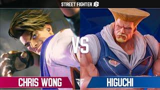 SF6 CHRIS WONG (#7 Ranked Luke) vs HIGUCHI (#1 Ranked Guile) Street Fighter 6 High Level Gameplay!