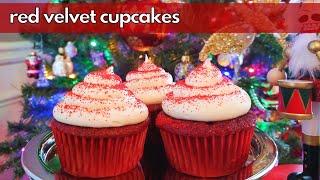 Red Velvet Cream Cheese Frosted Cupcakes! | A Perfect Holiday Treat!