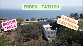 Satıldı! ERDEK TATLISU'DA 3005 m2 3 KAT İMARLI SATILIK ARSA