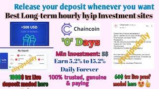 Chaincoin .biz 500$ bonus on 100% trusted long-term hourly online hyip investment site. #hyipsdaily