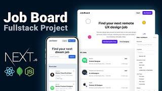 Build a Fullstack Job Board App with Next.js 14 (react.js, mongo, tailwind)