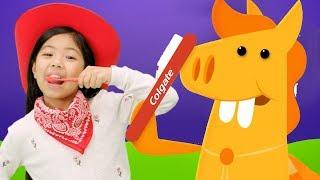 Cowboy Brush Your Teeth Song With Harry Horse! Cartoons and Kids Songs! Brought to you by Colgate®