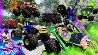 Monster Jam INSANE Racing, Freestyle and High Speed Jumps #57 | BeamNG Drive | Grave Digger