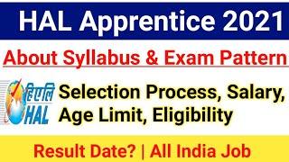 HAL Apprentice Syllabus 2021|HAL Apprentice selection Process,Age limit,Salary,Eligibility|#hal2021