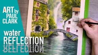 How to Paint Reflections on Water  - Lake Como, Italy