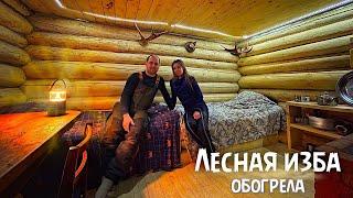 Winter life in Off Grid log cabin, snow storm, cozy homemade food | log cabin