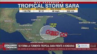 Se forma la tormenta tropical Sara en el Caribe frente a la costa de Honduras