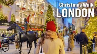 LONDON CHRISTMAS Walking Tour 2024  CHRISTMAS Markets and Lights 4K Walk with Captions [4K/60fps]