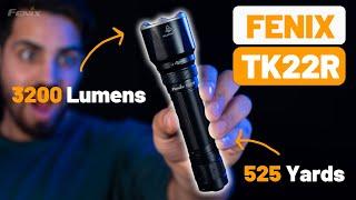 NEW Fenix TK22R 3200 lumens Tactical Flashlight! | Beam Test and Review