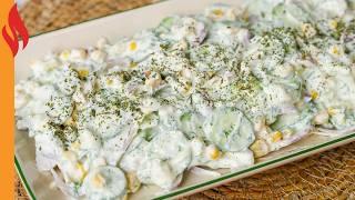 Cucumber Salad with Strained Yogurt Recipe  Best Summer Salad!