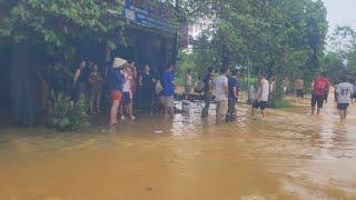 After the storm, the store was flooded with water