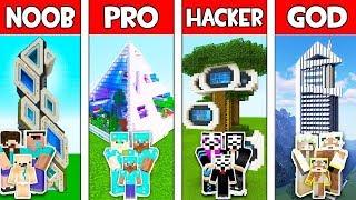 Minecraft - NOOB vs PRO vs HACKER vs GOD : FUTURISTIC HOUSE BUILD CHALLENGE in Minecraft! Animation