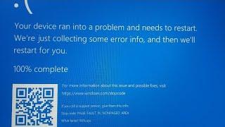 PAGE FAULT IN NOT PAGE AREA || Blue  screen error in Windows 10[SOLVED]