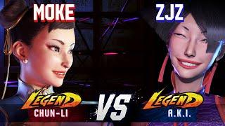 SF6 ▰ MOKE (Chun-Li) vs ZJZ (A.K.I.) ▰ High Level Gameplay