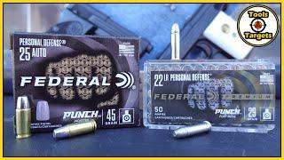 There Was NEVER Any Doubt!....25acp VS .22lr Federal Punch Self-Defense AMMO Ballistic Gel Test!