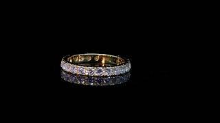 18k Yellow Gold Round Cut Moissanite Wedding Band by Black Diamonds New York