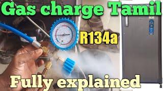 Fridge gas charge Tamil, fridge repair, by vaccum R134a gas charge