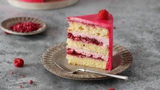 Delicious RASPBERRY CAKE  Raspberry Cake  Raspberry cream, raspberry filling, delicate biscuit