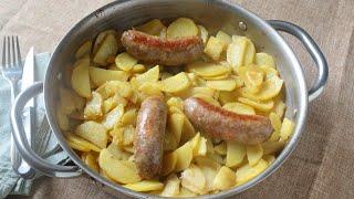 Salsiccia e Patate in Padella - come cuocerle per non farle ATTACCARE e rimanere CROCCANTI