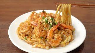 [SUB] Stir-Fried Prawn Udon Noodles :: Stir-Fried Shrimp Noodles :: Easy Recipe