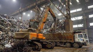 Amazing Scale! Process of Making I-Beam with Metal Scrap. Korean Steel Factory