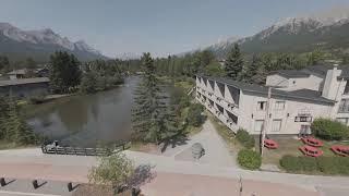 Canmore, Alberta, Canada, by drone. Unedited