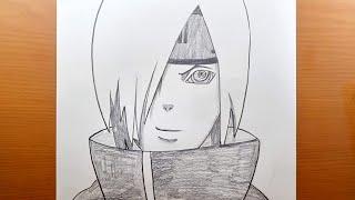 Comment dessiner Nagato Uzumaki étape par étape | Comment dessiner un anime  | Dessin d'anime facile