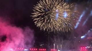 Enjoying Fireworks in the Singapore National Day Parade 2017