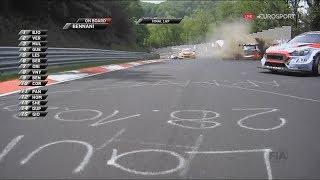 WTCR 2018. Race 3 Nürburgring Nordschleife. Norbert Michelisz & Robert Huff Crash