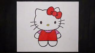 儿童简笔画 - Hello Kitty / 凯蒂猫 / 动漫篇 / 每天一幅简笔画29 / Painting and coloring - Hello Kitty